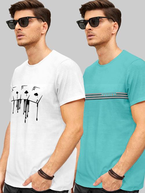pack of 2 printed round neck t-shirt - 20106415 - Very Small Image - 1