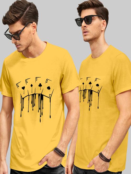 pack of 2 printed round neck t-shirt - 20106683 - Very Small Image - 1