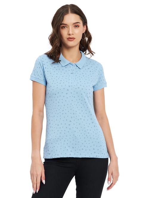 women's all over print polo neck t-shirt - 20107325 - Very Small Image - 1