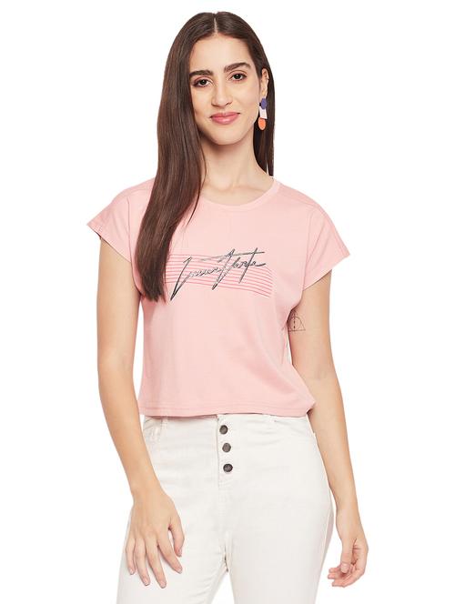 pink typographic regular t-shirt - 20107385 - Very Small Image - 1