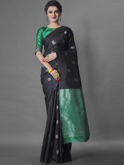 black banarasi saree with blouse - 20109749 - Very Small Image - 1