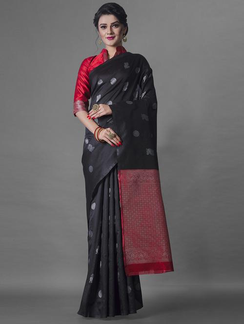 black banarasi saree with blouse - 20109750 - Very Small Image - 1