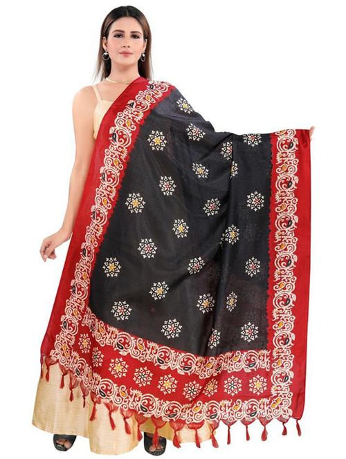 black printed dupatta - 20109938 - Very Small Image - 1