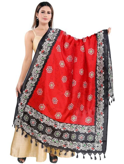red printed dupatta - 20109943 - Very Small Image - 1