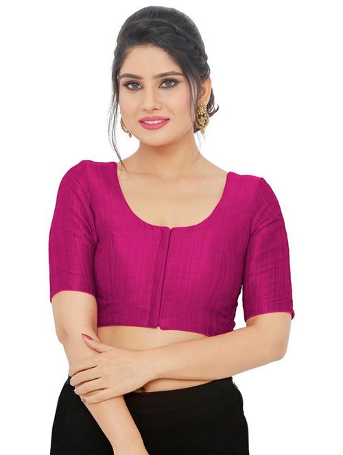 pink silk blend regular blouse - 20110048 - Very Small Image - 1