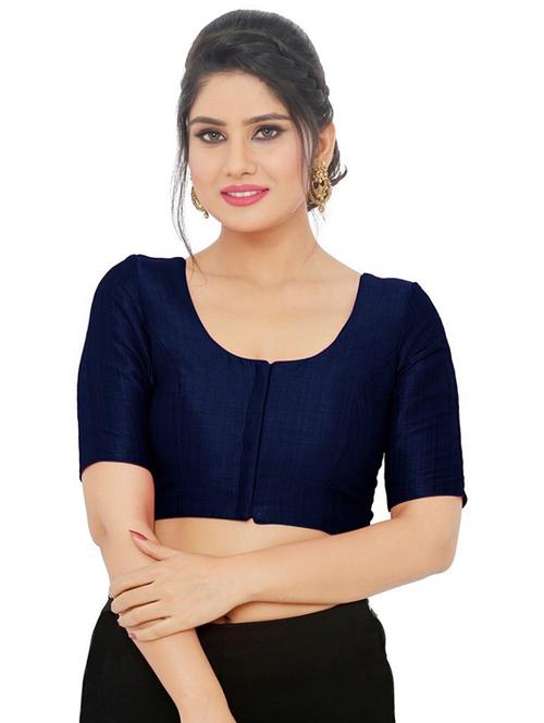 blue silk blend regular blouse - 20110053 - Very Small Image - 1