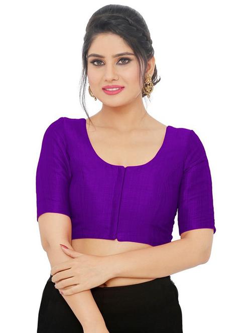 purple silk blend regular blouse - 20110060 - Very Small Image - 1