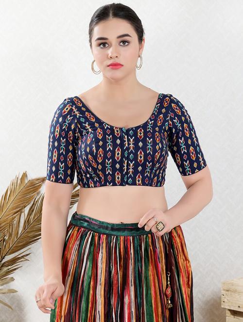 round neck printed regular blouse - 20110091 - Very Small Image - 1