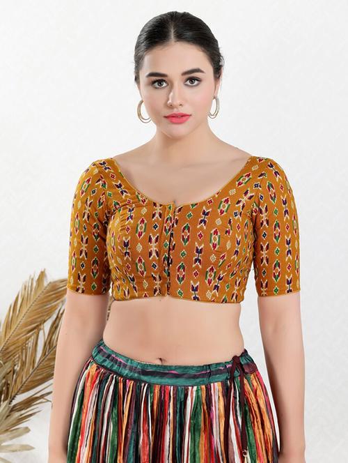 round neck printed regular blouse - 20110092 - Very Small Image - 1