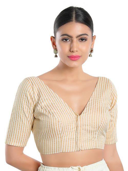 v neck stripes regular blouse - 20110116 - Very Small Image - 1