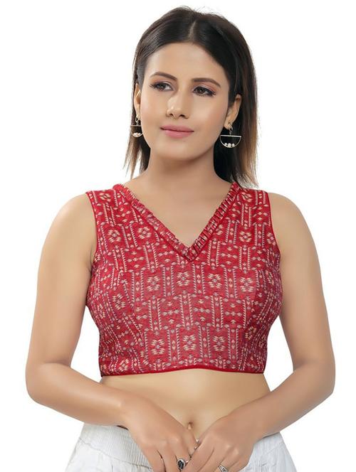 v neck printed regular blouse - 20110250 - Very Small Image - 1