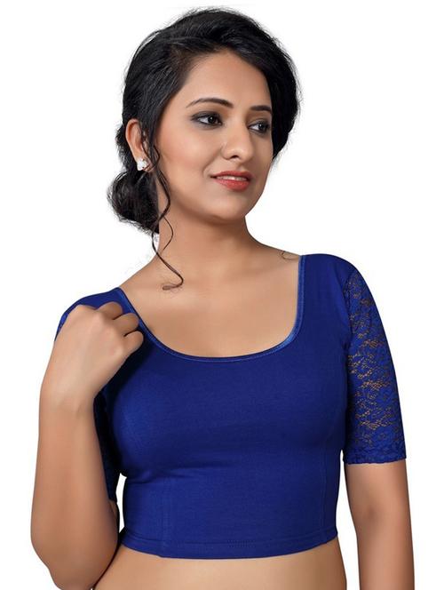 round neck plain regular blouse - 20110294 - Very Small Image - 1