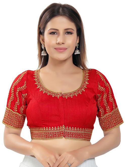 round neck self design regular blouse - 20110330 - Very Small Image - 1