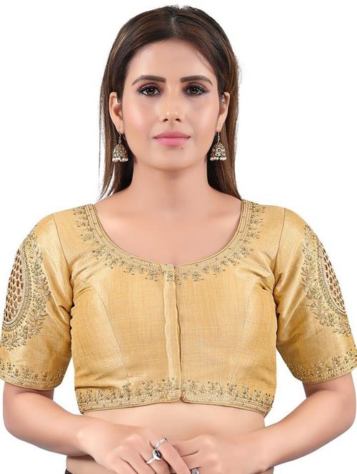 round neck self design regular blouse - 20110360 - Very Small Image - 1