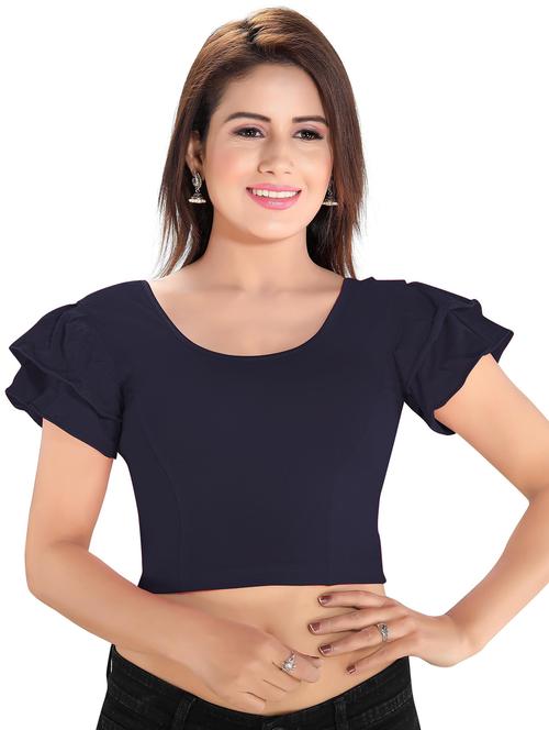 round neck plain regular blouse - 20110424 - Very Small Image - 1