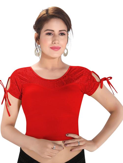 round neck plain regular blouse - 20110436 - Very Small Image - 1