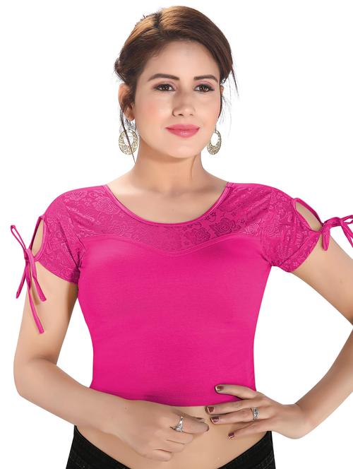 round neck plain regular blouse - 20110437 - Very Small Image - 1