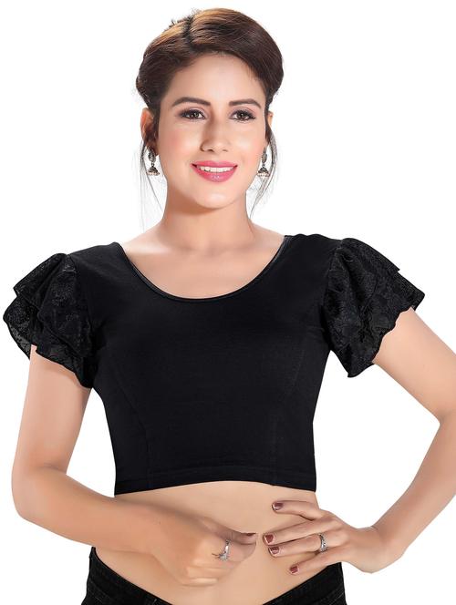 round neck plain regular blouse - 20110448 - Very Small Image - 1