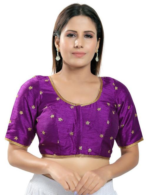 round neck self design regular blouse - 20110472 - Very Small Image - 1