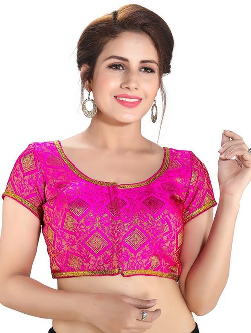 round neck self design regular blouse - 20110509 - Very Small Image - 1