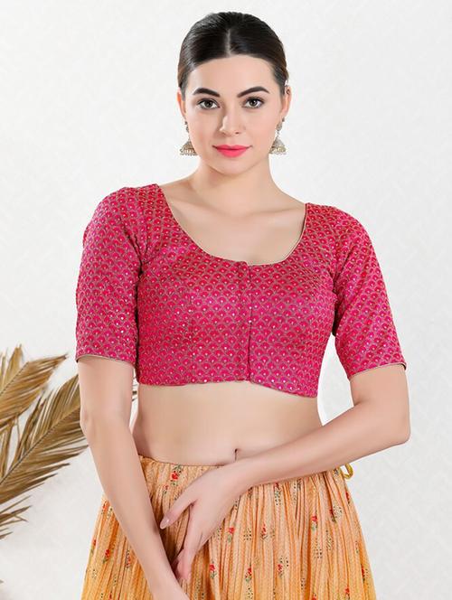 round neck self design regular blouse - 20110531 - Very Small Image - 1