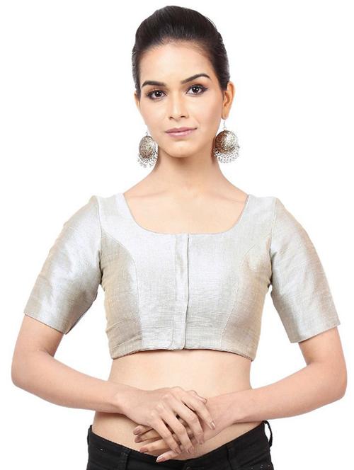 round neck plain regular blouse - 20110571 - Very Small Image - 1