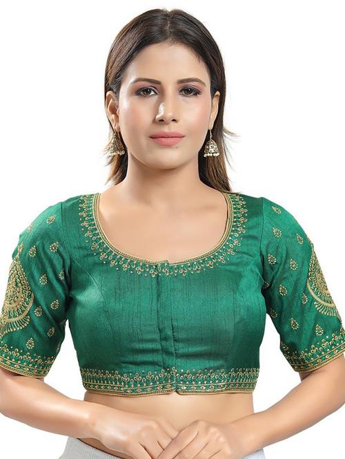 round neck self design regular blouse - 20110592 - Very Small Image - 1