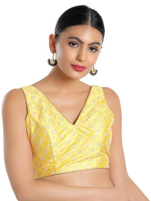 v neck self design regular blouse - 20110595 - Very Small Image - 1
