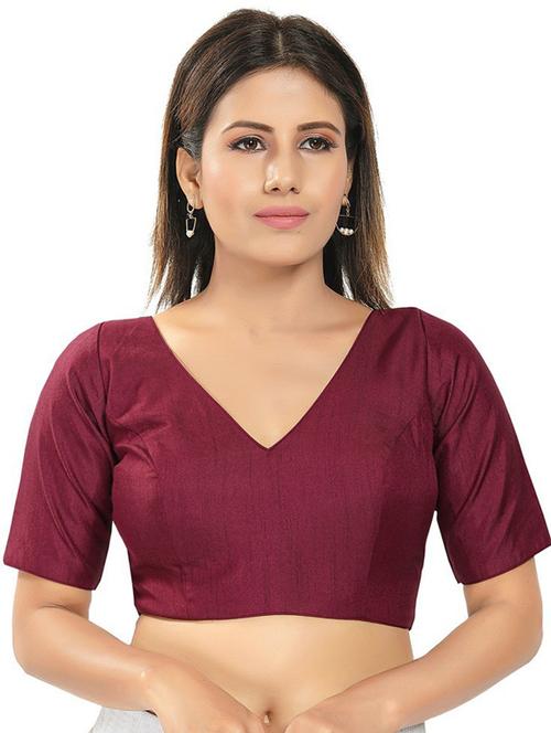 v neck plain regular blouse - 20110601 - Very Small Image - 1