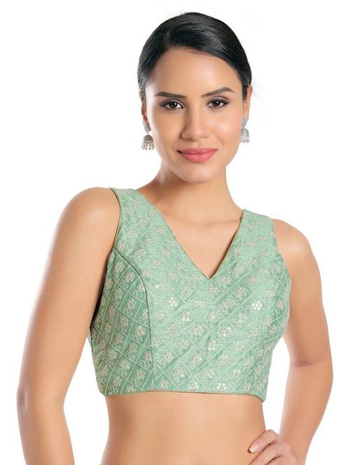 v neck self design regular blouse - 20110605 - Very Small Image - 1