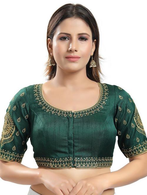 round neck self design regular blouse - 20110618 - Very Small Image - 1