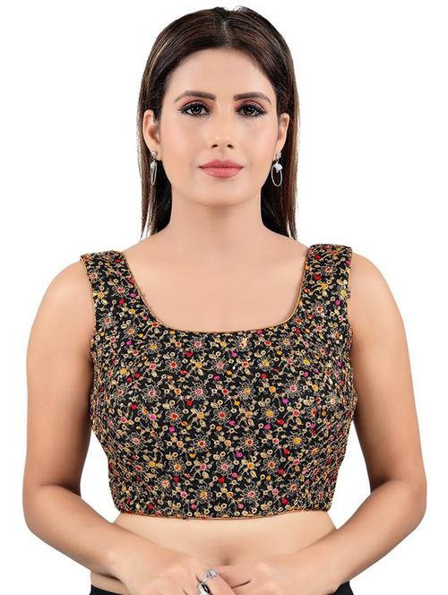 square neck self design regular blouse - 20110619 - Very Small Image - 1