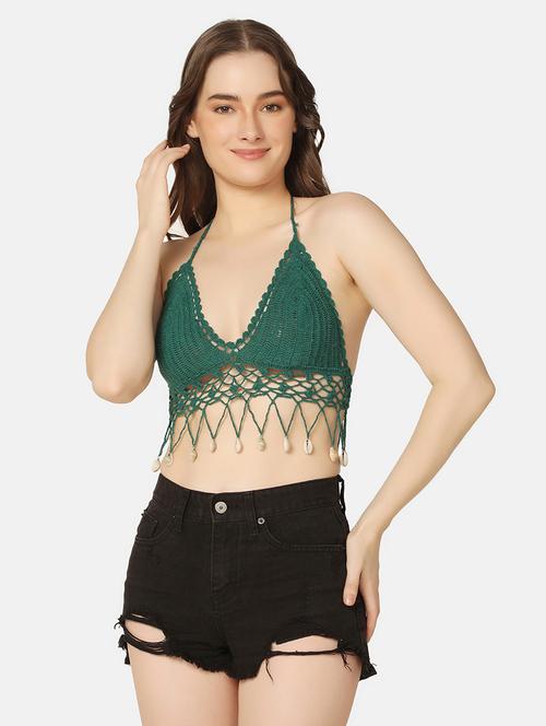 green corchet swimwear top - 20110821 - Very Small Image - 1