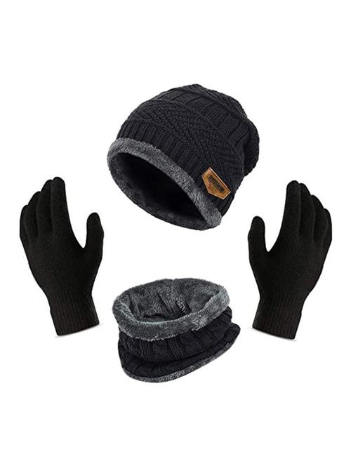unisex beanie cap with neck warmer & gloves - 20113603 - Very Small Image - 1