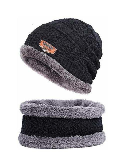 unisex beanie cap with neck warmer - 20113621 - Very Small Image - 1