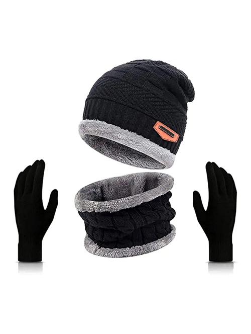 unisex beanie cap with neck warmer & gloves - 20113693 - Very Small Image - 1
