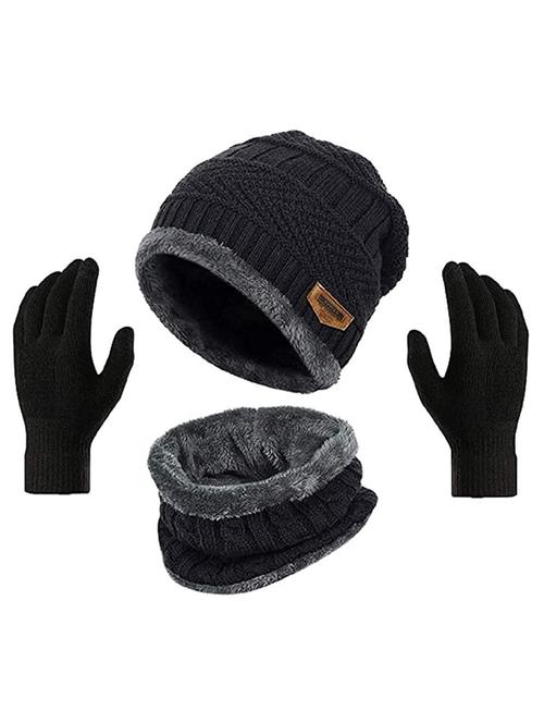 unisex beanie cap with neck warmer & gloves - 20113726 - Very Small Image - 1