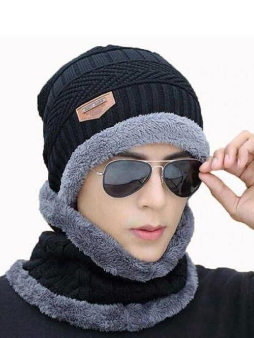 unisex beanie cap with neck warmer - 20113731 - Very Small Image - 1