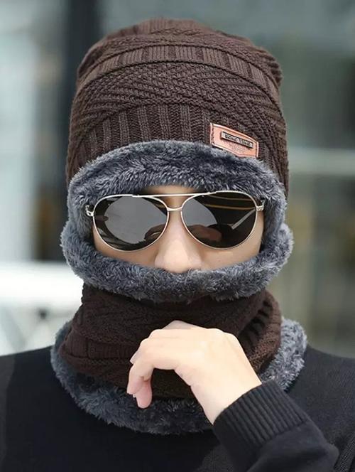 unisex beanie cap with neck warmer - 20113751 - Very Small Image - 1