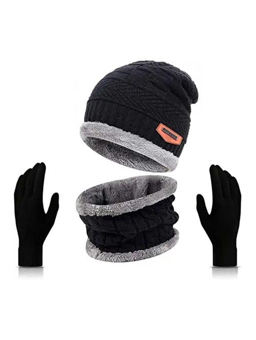 unisex beanie cap with neck warmer & gloves - 20113755 - Very Small Image - 1