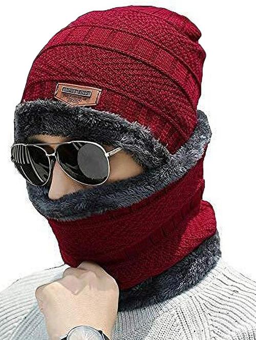 unisex beanie cap with neck warmer - 20113761 - Very Small Image - 1