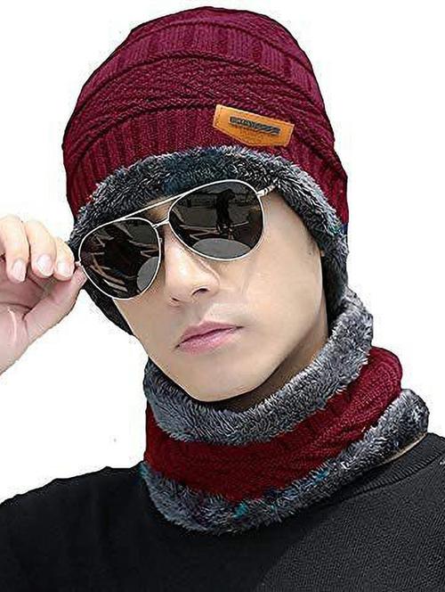 unisex beanie cap with neck warmer - 20113763 - Very Small Image - 1