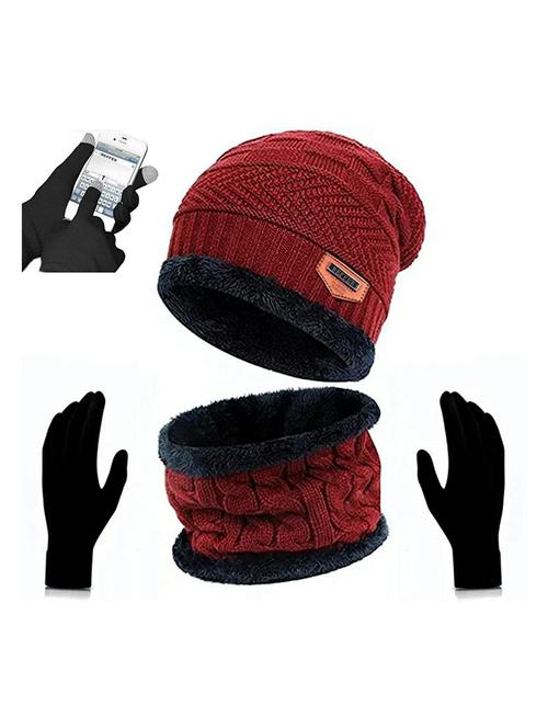 unisex beanie cap with neck warmer & gloves - 20113769 - Very Small Image - 1