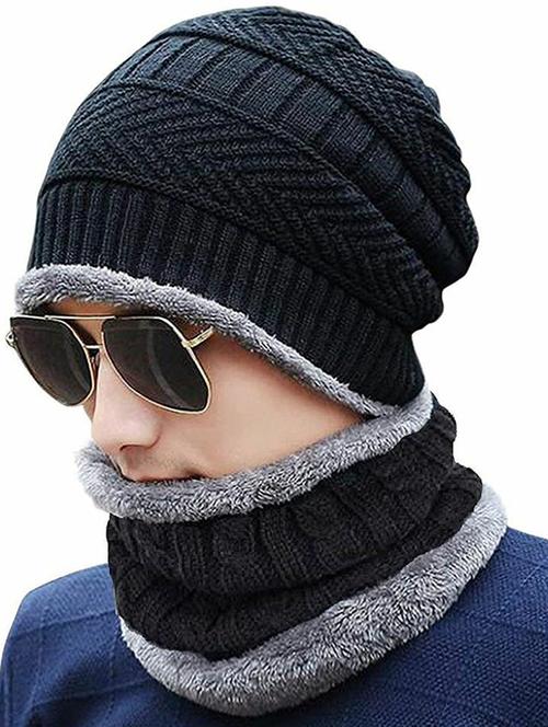 unisex beanie cap with neck warmer - 20113776 - Very Small Image - 1