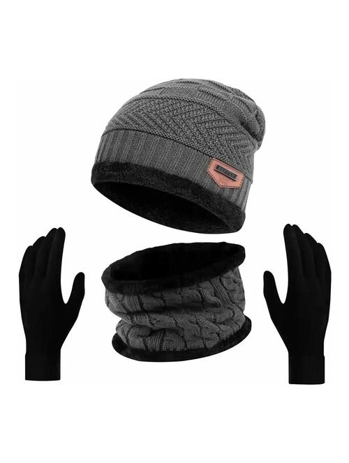 unisex beanie cap with neck warmer & gloves - 20113780 - Very Small Image - 1