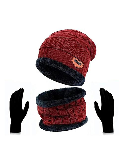 unisex beanie cap with neck warmer & gloves - 20113781 - Very Small Image - 1