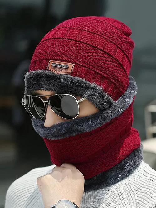 unisex beanie cap with neck warmer - 20113784 - Very Small Image - 1