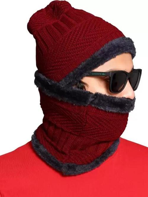 unisex beanie cap with neck warmer - 20113797 - Very Small Image - 1