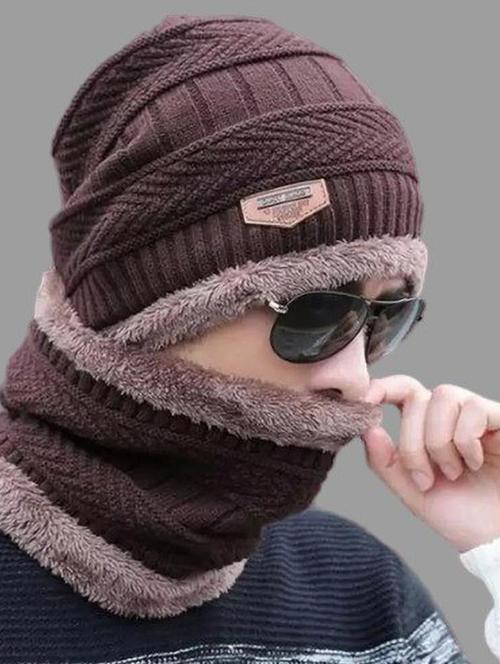 unisex beanie cap with neck warmer - 20113802 - Very Small Image - 1