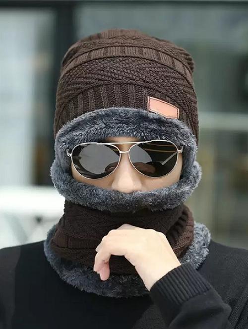 unisex beanie cap with neck warmer - 20113804 - Very Small Image - 1